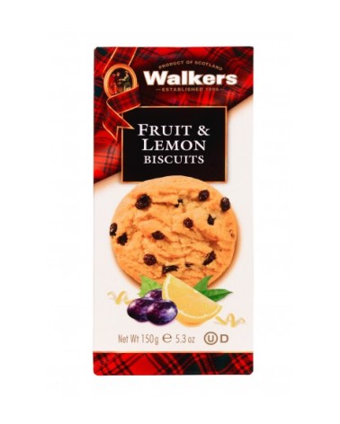 WALKERS FRUIT & LEMON BISCUITS 150GR