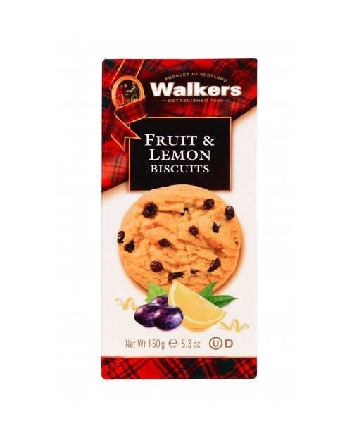WALKERS FRUIT & LEMON BISCUITS 150GR