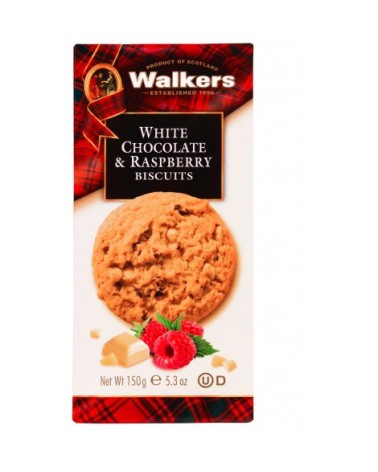 WALKERS WHITE CHOCO & RASPBERRY 150GR