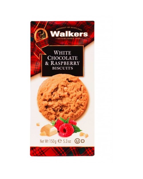 WALKERS WHITE CHOCO & RASPBERRY 150GR
