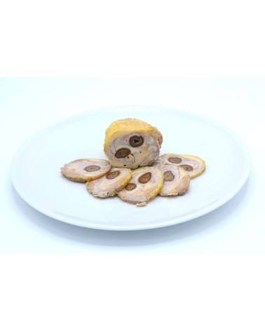 MUSLO POLLO CAMPERO RELLENO NUECES, DATIL Y QUESO