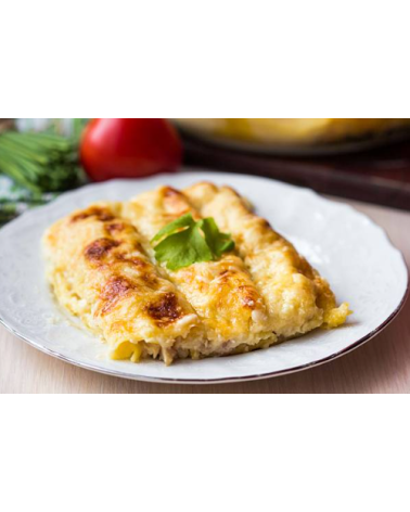CANELONES DE GAMBAS Y MERLUZA