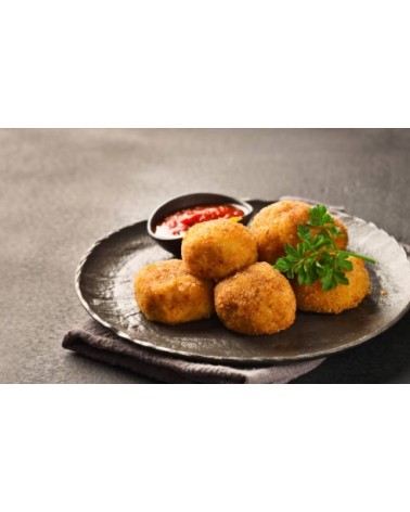 CROQUETA DE RULO CABRA Y CEBOLLA CARAMEL