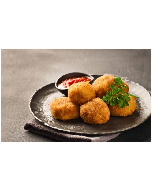 CROQUETA DE RULO CABRA Y CEBOLLA CARAMEL