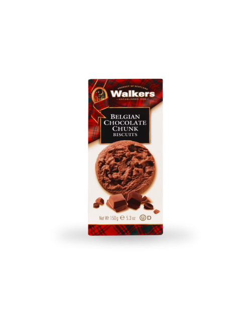 WALKERS BELGIAN CHOCO CHUNK BISCUITS 150G