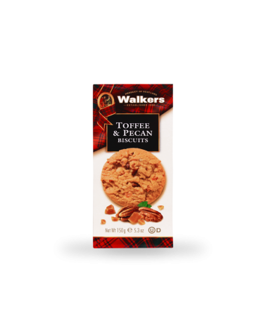 WALKERS TOFFE & PECAN BISCUITS 150G