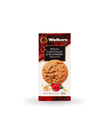 WALKERS WHITE CHOCO & RASPBERRY 150G
