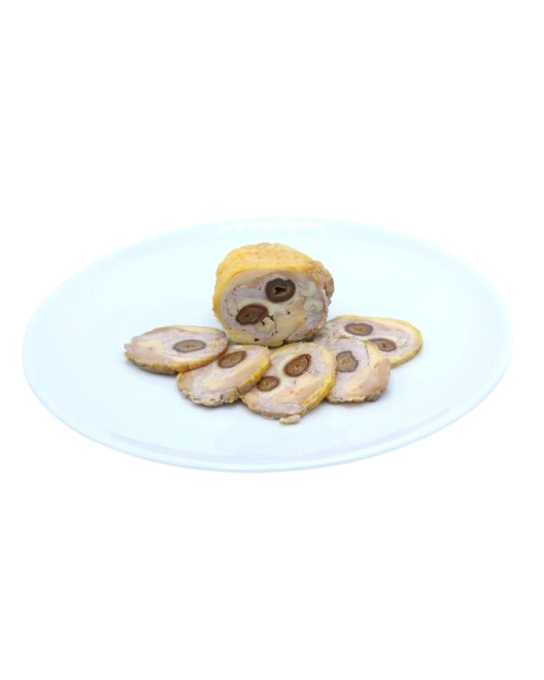 MUSLO DE POLLO CAMPERO RELLENO DE NUECES,DÁTILES Y QUESO 300g