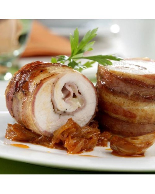 CINTA DE LOMO CERDO RELLENA  JAMÓN Y QUESO  ASADO