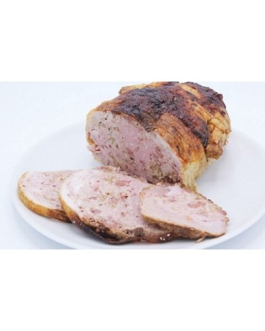 POLLO RELLENO JAMÓN IBÉRICO Y MANZANA CARAMELIZADA ASADO