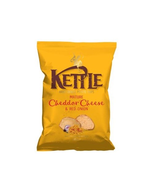 KETTLE CHIPS CHEDDAR Y CEBOLLA ROJA 130G
