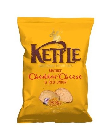 KETTLE CHIPS CHEDDAR Y CEBOLLA ROJA 130G